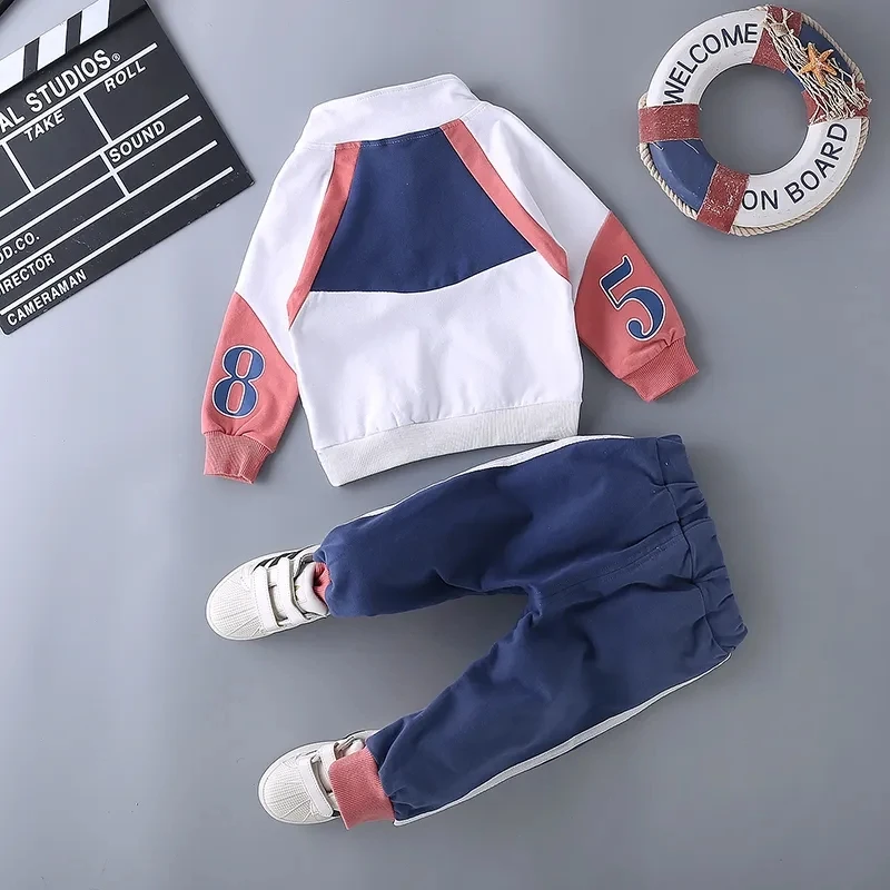 

Модные весенне-осенние комплекты одежды для мальчиков от 1 года до 5 лет Детский комплект из 2 предметов, пуловер с рисунком + штаны для мальчи...