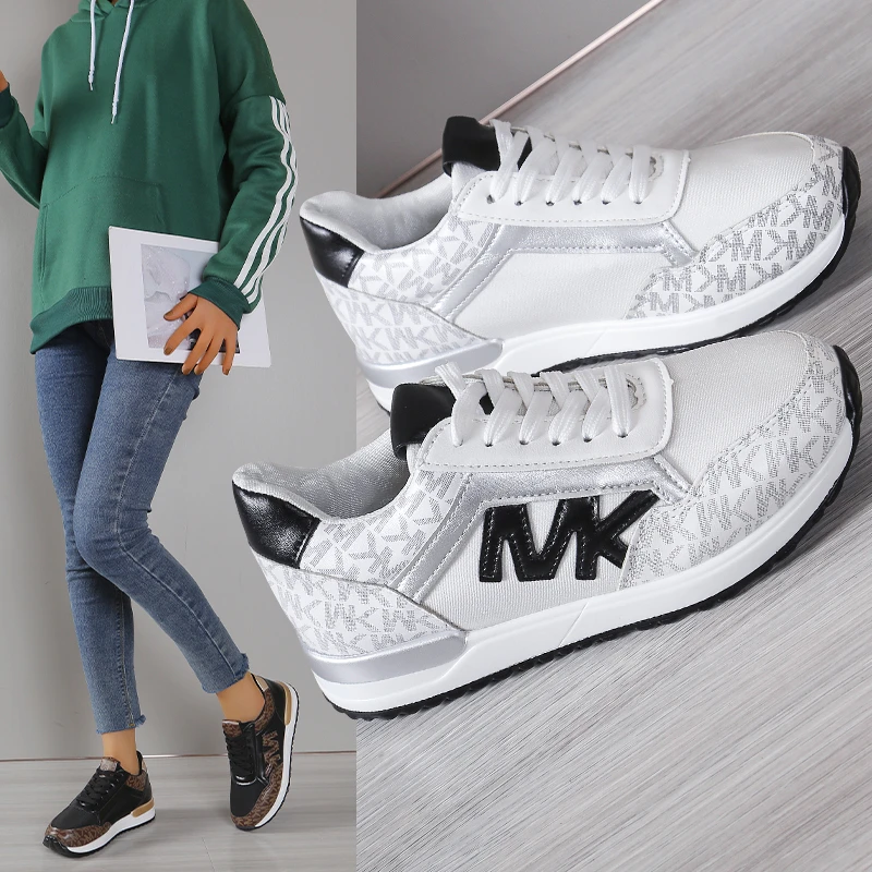 Spring New Breathable Women's Running Shoes Students Platform Sneakers Mesh Shoe Fashion Lady Flats for Outdoor Sport