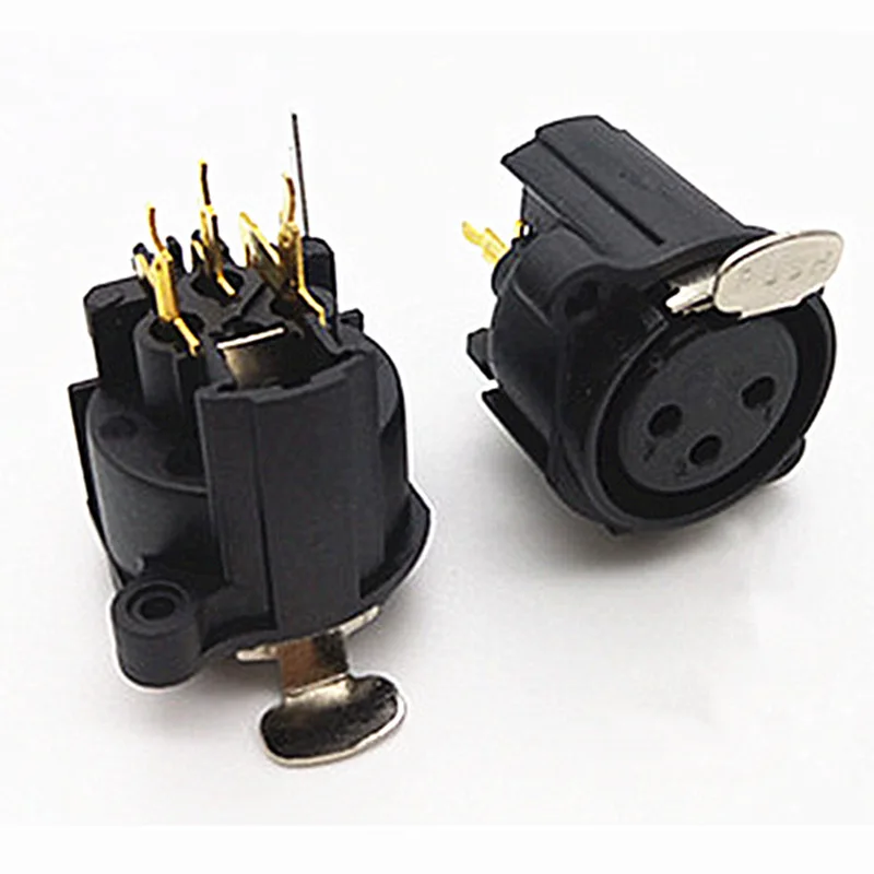 

3-контактный позолоченный прямой контактный разъем XLR, гнездовой разъем, печатная плата XLR Cannon, микрофон, звуковой динамик, панель с креплени...