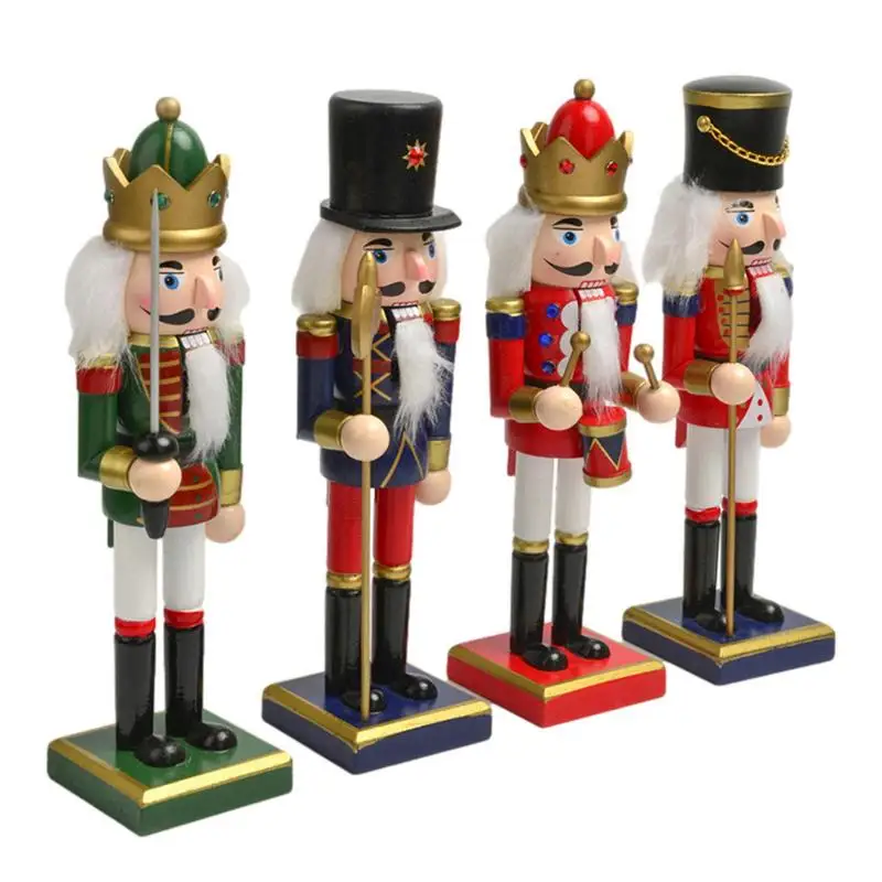 

30cm Wooden Nutcracker Figures Large King Nutcrackers Christmas Decorations Traditional Wood Nutcracker Decor for Festive Xmas
