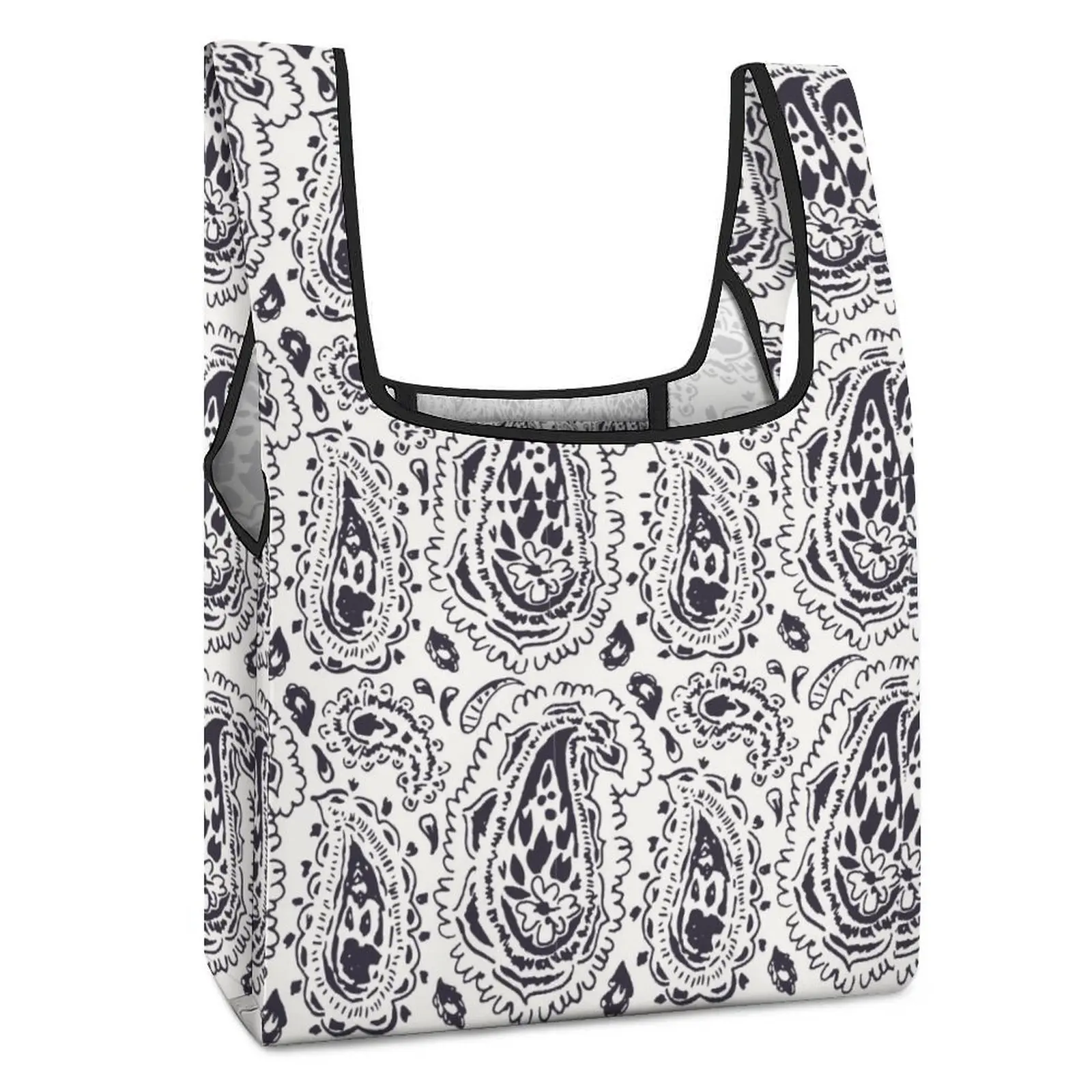 Customized Printed Large Shopping Bag Double Strap Handbag Tote with Handles Casual Woman Grocery Bag Custom Pattern