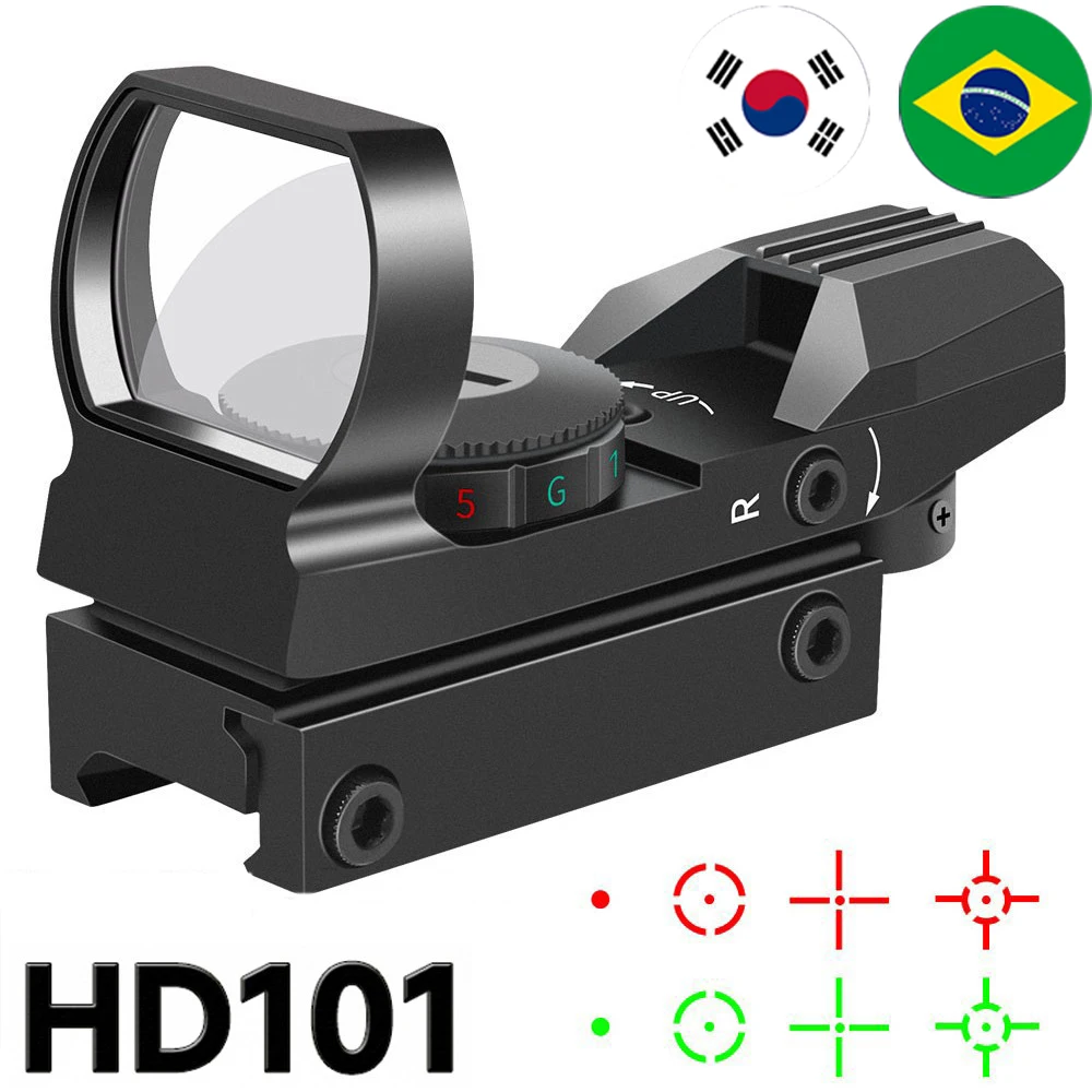 

HD101 Red/Green Dot Adjustable Telescope Hunting Tactical Optic Telescope 11mm/20mm Clips