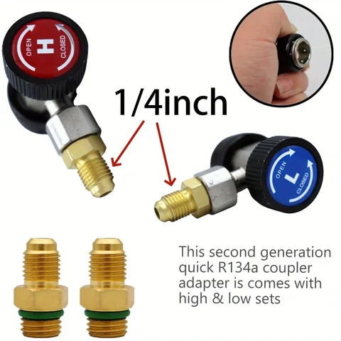 Разъем для обслуживания автомобильной холодильной системы R134a, простое и удобное управление, устойчивость к коррозии металлического материала