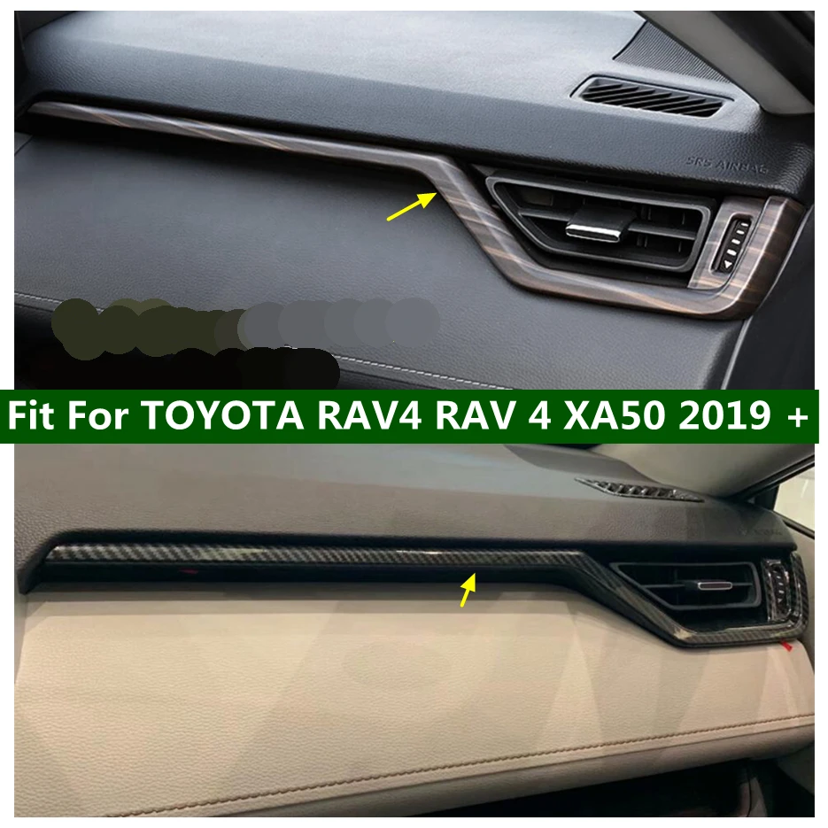 

Car Accessories Central Control Dashboard Air Vent Outlet Strip Cover Trim For TOYOTA RAV4 RAV 4 XA50 2019 - 2023 Carbon Fiber