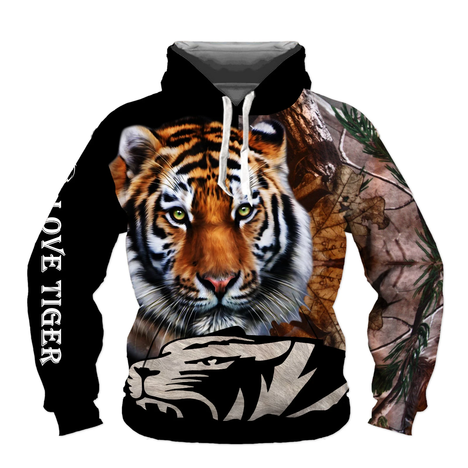 Fashion Tiger Hunting Hoodies Tiger Hunting Hunter 3D Printed Mens Sweatshirt Unisex Pullover Casual Hip Hop Shirt