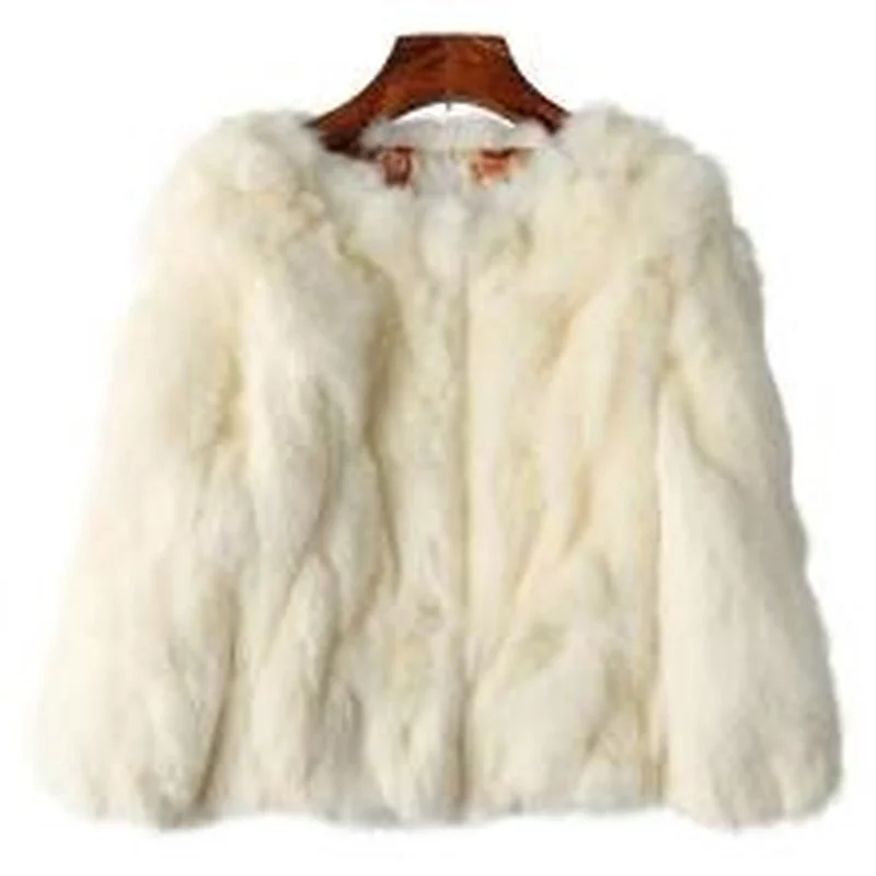 Real Rabbit Fur Coat Women's Short New Korean Style Slim Fur/jacket Coat XXXL Size Coat Women Coats and Jackets Winter