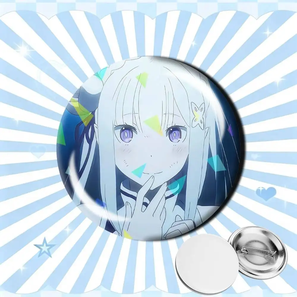 Персонализированные круглые значки-броши Half-Elf Emilia и REM Aniem RE 25 32 44 58 75 мм, аксессуары, настраиваемые под заказ (art.: 3920db39811f4) - 3920db39811f4