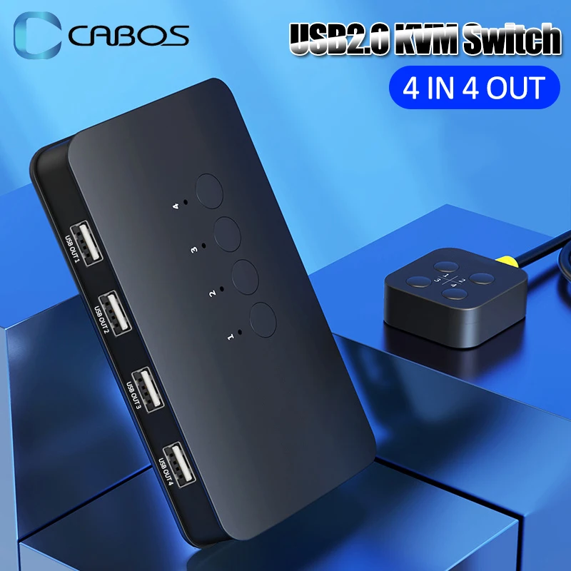 

KVM USB Switch Adapter 4 Inputs 4 Outputs Controller Hub USB Printer Sharing Splitter For Laptop Printer Keyboard Mouse Monitor