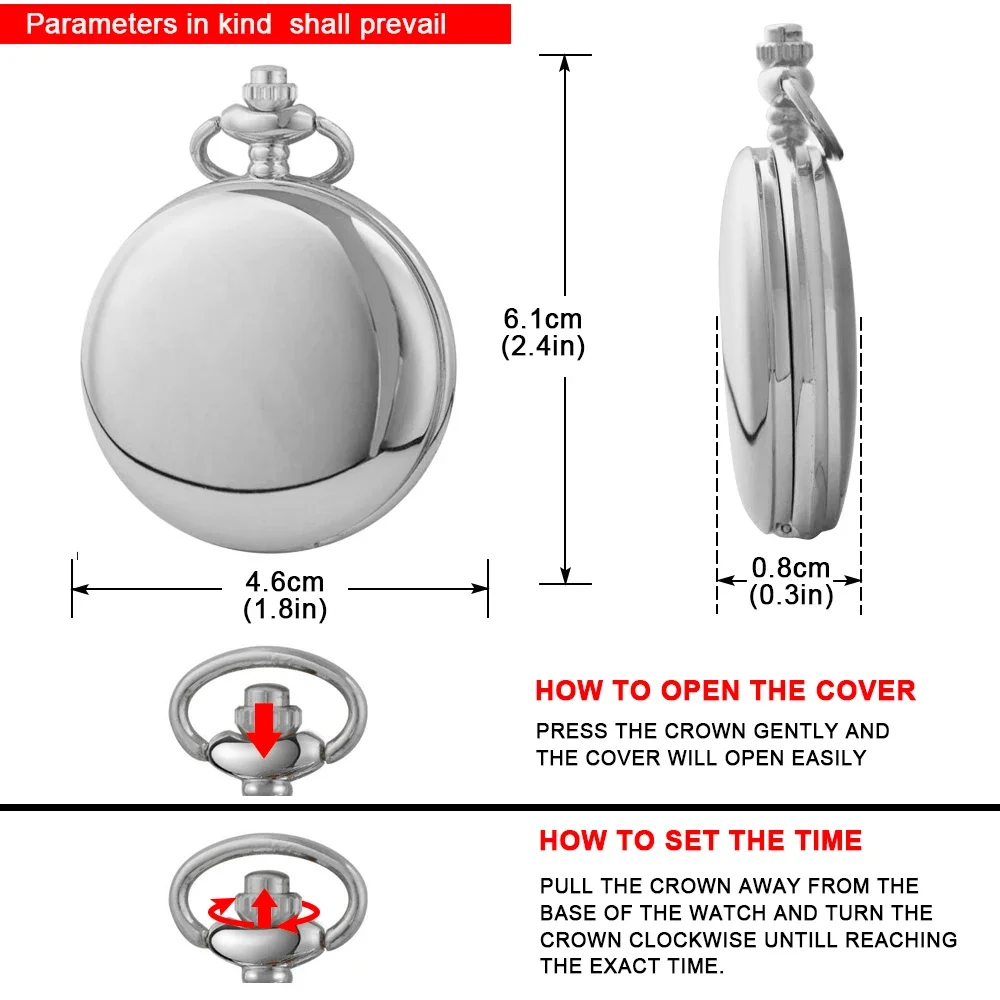 Серебряные гладкие кварцевые карманные часы романтическое звездное небо Луна
