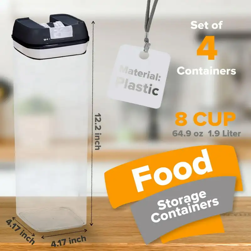 

Piece Food Storsage Containers, 1.9L - Black