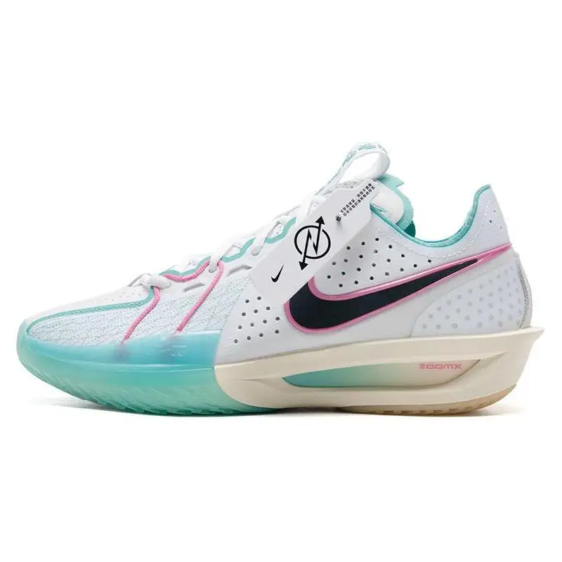 Nike Air Zoom G.T. Баскетбольные кроссовки Cut 3 унисекс низкие белые/синие HM3699-161