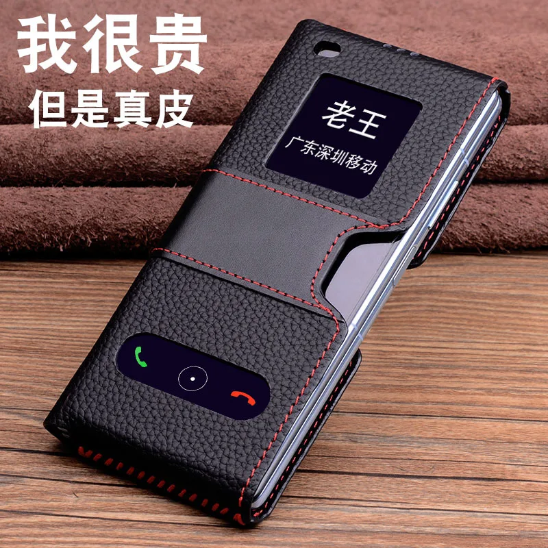 Handmade Genuine Leather Case For Huawei Mate X2 Top Layer Cow Phone Cover Pouch Bag For Huawei Mate X2 Fundas Skin Coque Capa