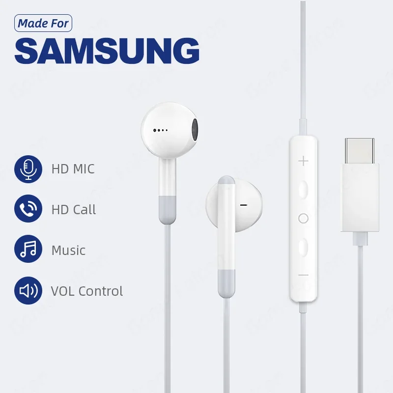 Проводные наушники Type C с микрофоном для Samsung