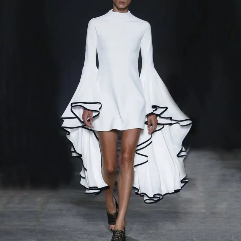 Beautyblue белое пляжное платье женские мини-платья новое элегантное с рюшами и