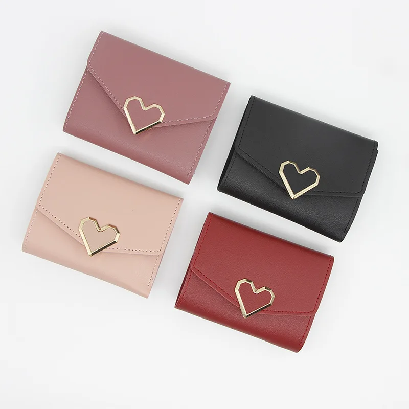 Personalized and Fashionable Women's Short Wallet , Heart-shaped and Versatile Short Bag Change Card Bag