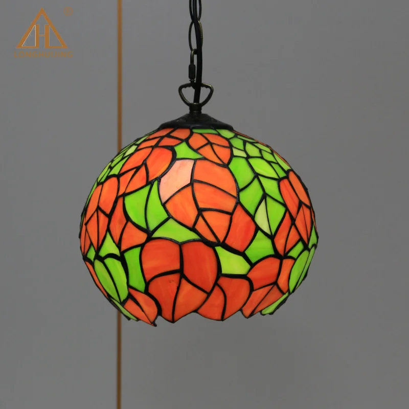 Стеклянная люстра Тиффани в форме листьев креативное домашнее украшение