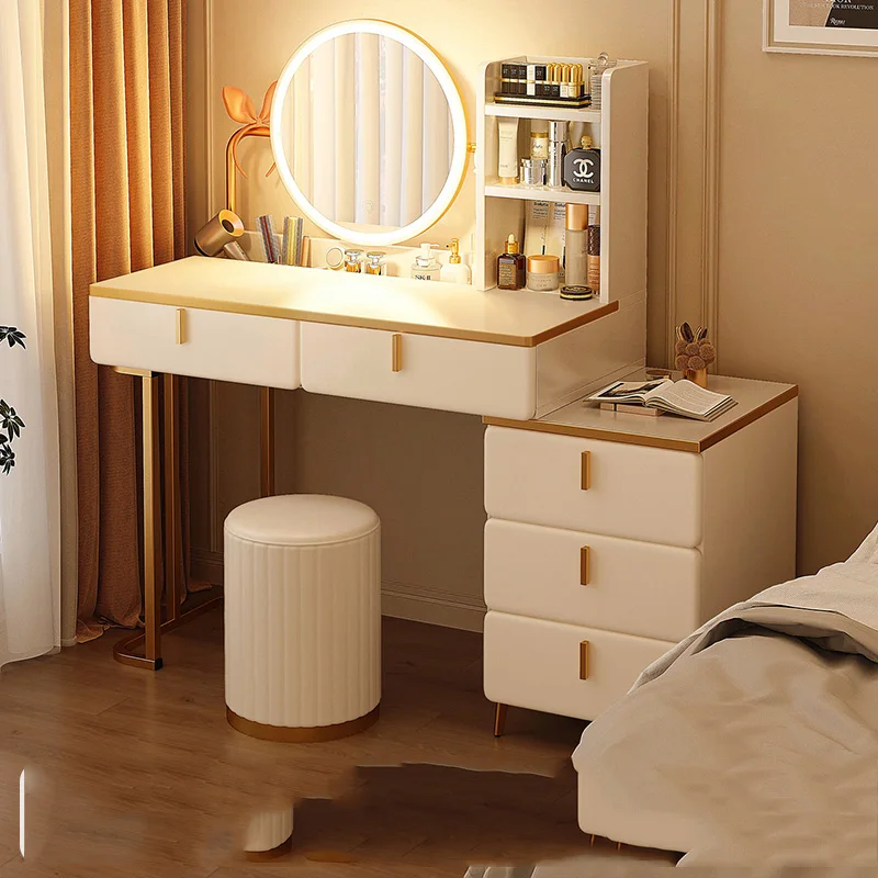 Белый стол туалетный столик зеркальные светильники консоль для хранения макияжа