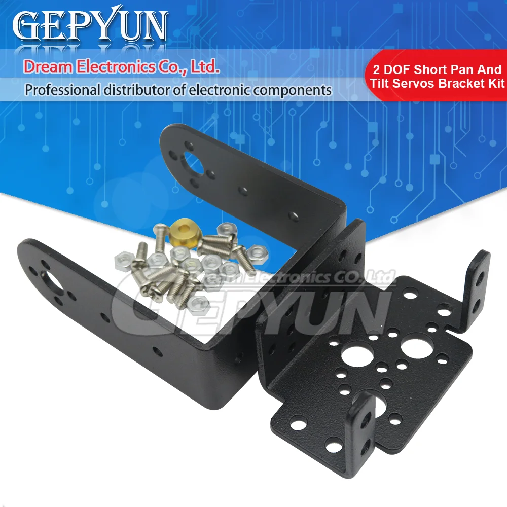 2 DOF короткий панорамный и Наклонный сервопривод для совместимого MG995 MG996R MG945 MG946R