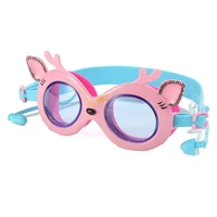new sika deer cartoon children swimming goggles earplugs uv and fogging proof glasses men and women wholesale price