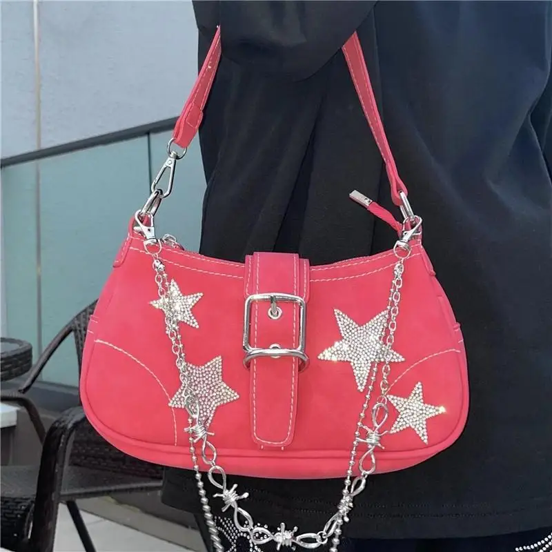 

Richme Harajuku Women Handbag 2023 Trend Fashion Y2K Chains Bolso Mujer Aesthetic Punk Individuality E Girl Shoulder Bags