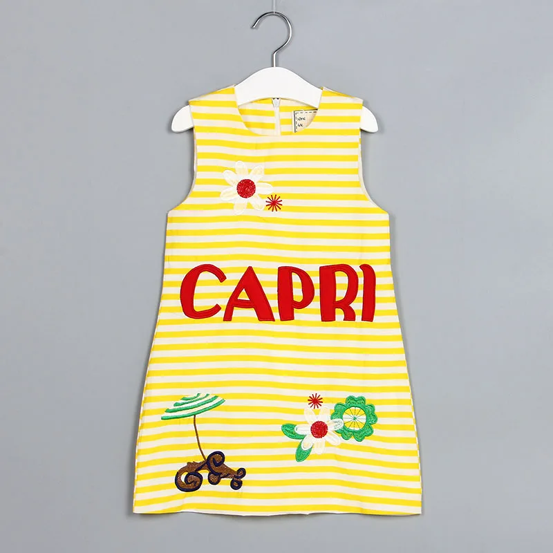 

Платье для маленьких девочек; Коллекция 2022 года; Брендовое летнее платье для девочек; Детская одежда без рукавов; Желтое платье принцессы в ...