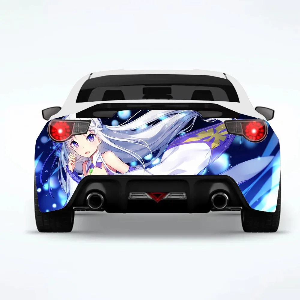 

Автомобильная наклейка на заднюю панель с принтом аниме Girl Re:Zero, автомобильная наклейка, креативная наклейка, модификация внешнего вида кузова автомобиля, декоративная наклейка