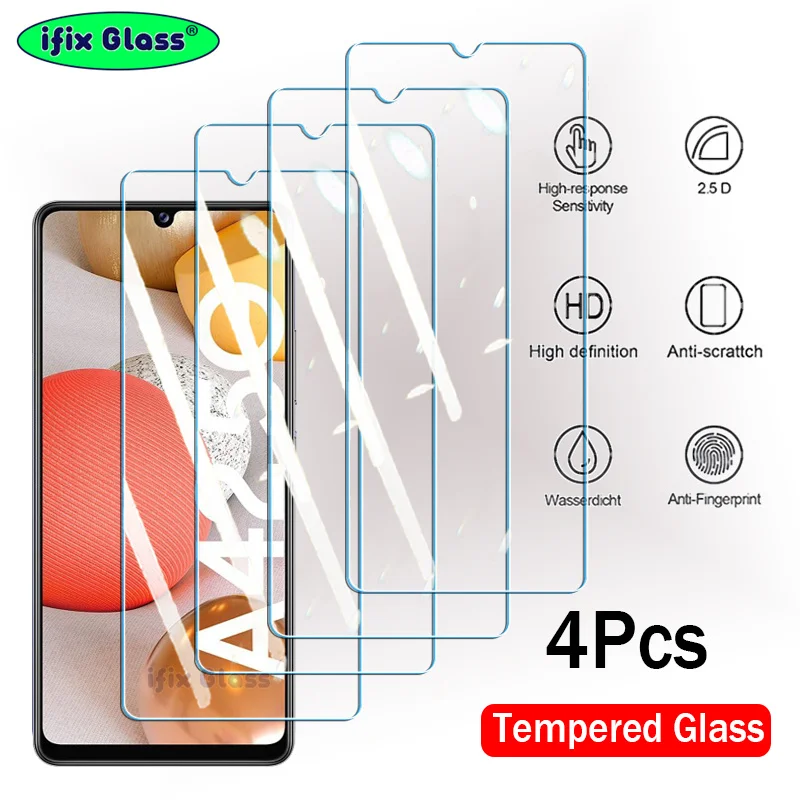 4 шт., Защитное стекло для Samsung Galaxy A42