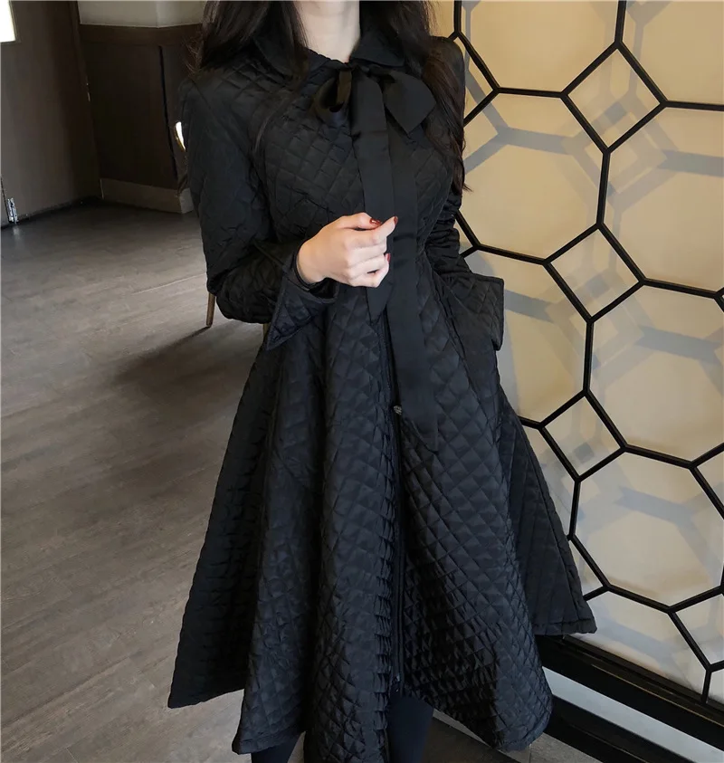 Ladies Fashion Loose Solid Plus Size Clothing Slim Bandage Robes O-Neck Dresses Women Autumn Winter Vintage Cotton Jacket Dress