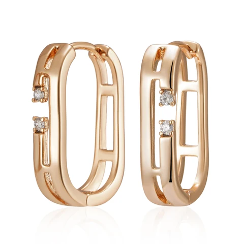 Серьги-кольца Kinel розовое золото 585