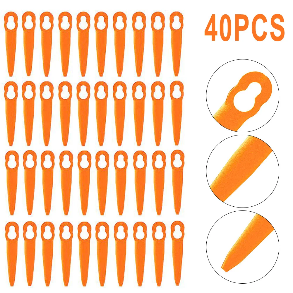 

40pc Plastic Blades Replacement Part For FSA 45 Cordless Strimmer Grass Trimmer Mowing Heads Garden Tools Accessories
