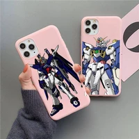 bandai gundam phone case for iphone 13 12 11 pro max mini xs 8 7 6 6s plus x se 2020 xr matte candy pink silicone cover