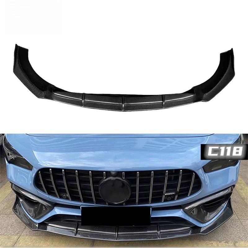 Фото Высококачественный карбоновый передний сплиттер FD Style для Mercedes Benz C118 CLA45 №2