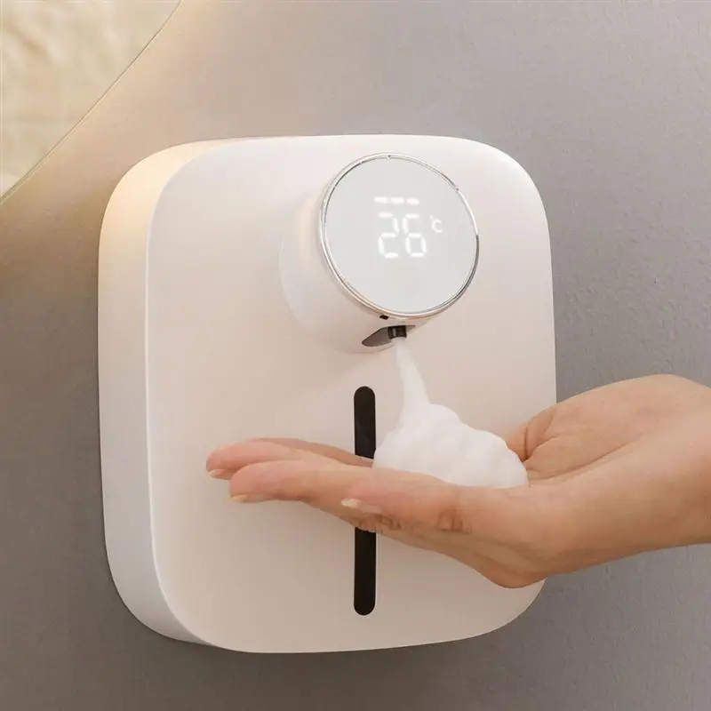 

Wall-mounted Soap Dispenser Rechargeable Temperature Display Liquid Soap Dispensers Automatic Foam Hand Sanitizer Machine