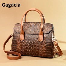 GAGACIA Crocodile Pattern Leather shoulder bag For Woman Designer Fashion Womens Bag Ladies Purses And Handbags Crossbody 2022