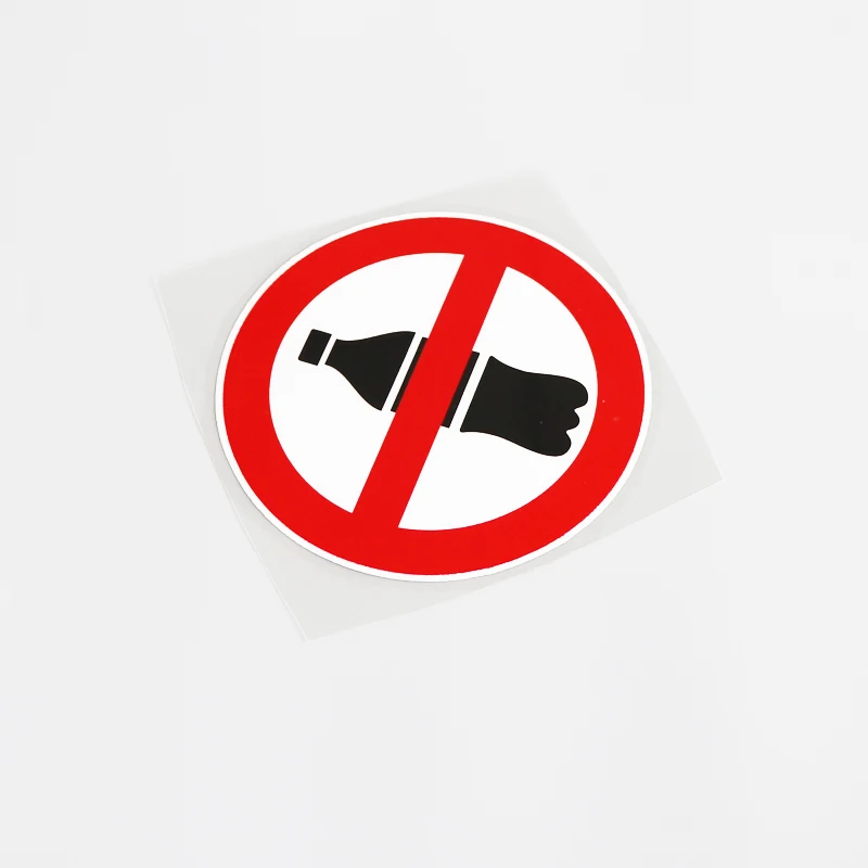 

Cartoon PVC Car Sticker Prohibit No Drinks Decal Car Styling 12.3CM*12.3CM