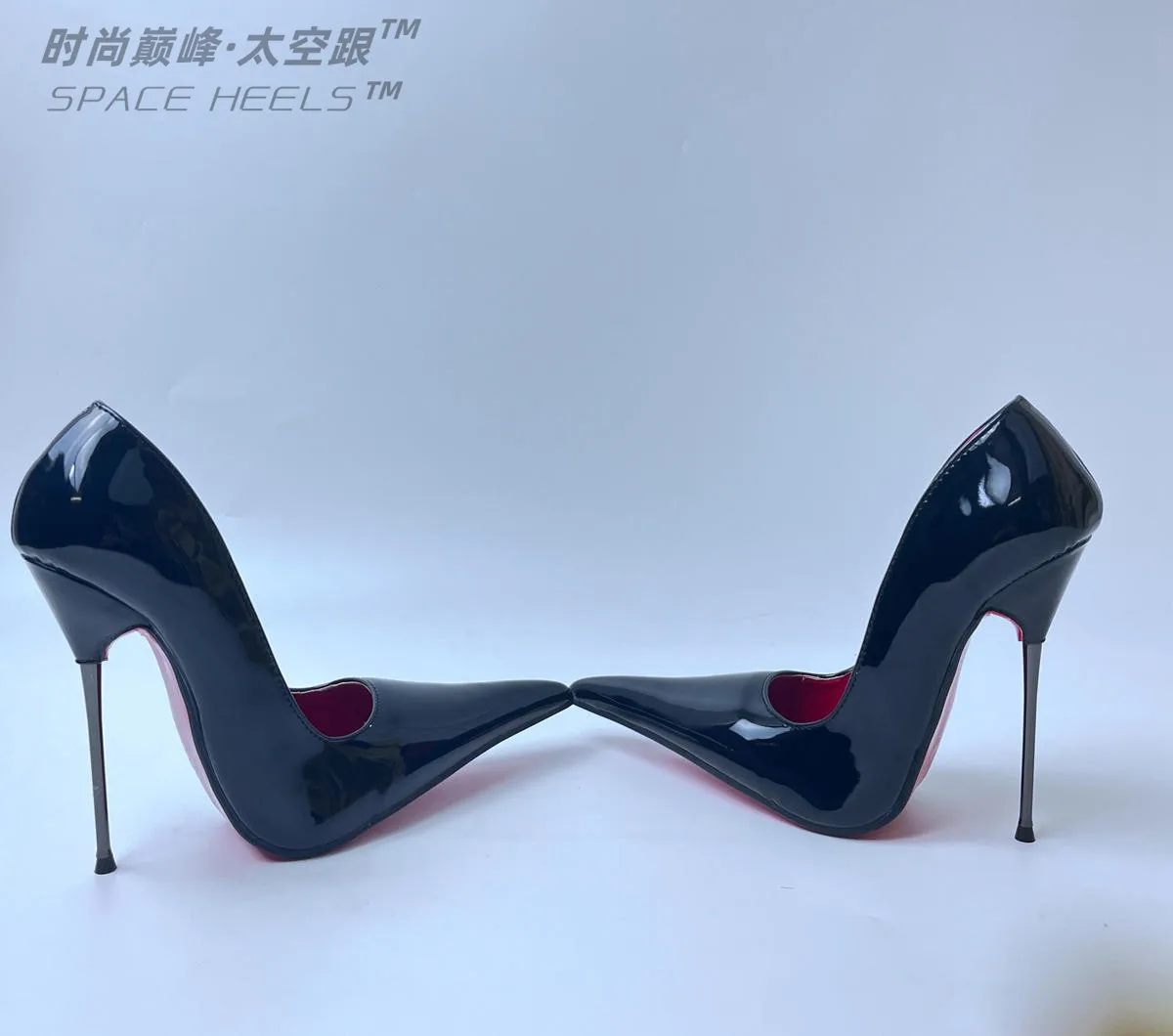 Женские лаковые туфли на высоком каблуке 14 см