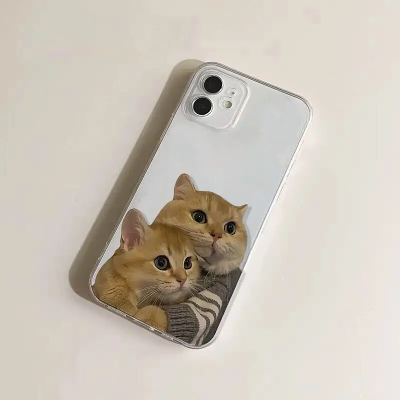 

Cute cat soft phone case for iphone 14 pro max 13 mini 11 12 xr xs x 7 8 plus 6 tpu cover for iphone se3 se2020 se2 shell bumper