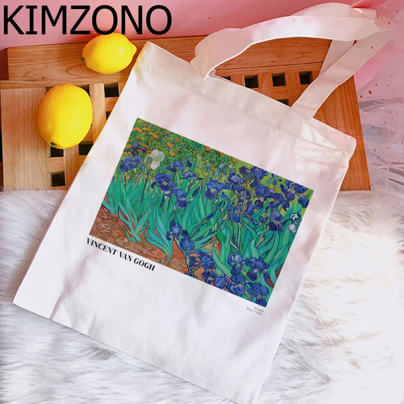 

Van Gogh shopping bag reusable bolso eco shopper grocery shopping bag foldable fabric string boodschappentas sac tissu