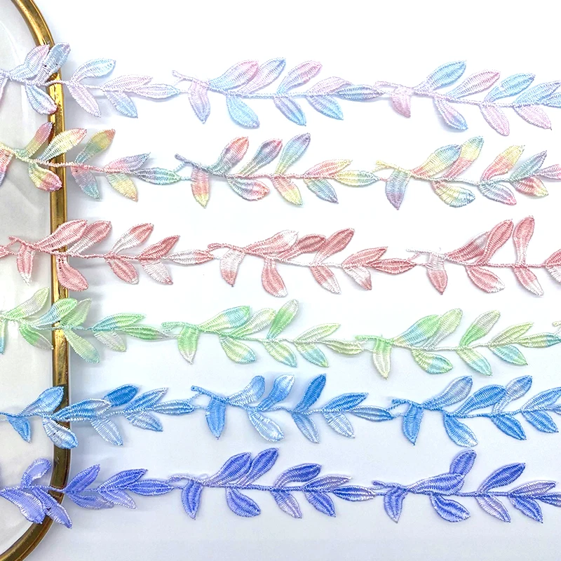 

5ys Wide Leaf Lace Embroidery Water Soluble Ribbon Clothes Decorative Belt Diy Access High Quality Handmade Sewing Supplies