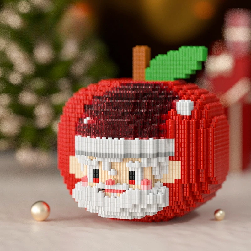 

Christmas Eve New Apple Santa Tandem Building Blocks Pellet Compatible LEGO Children's Educational Toys for Boys