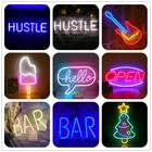 Открытая неоновая вывеска настенная подвесная вывеска для надписей магазин деловой бар клуб настенное украшение светильник Рождественская цветная неоновая лампа