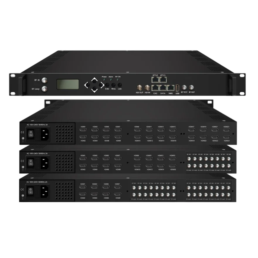 Фото 24-канальный Full HD ASI IP ISDB-T/DVB-T/DVB-C кодер-модулятор с поддержкой H.264/H.265, готовый к работе с RF-конвертером, металлический корпус, оборудование для Web TV №5
