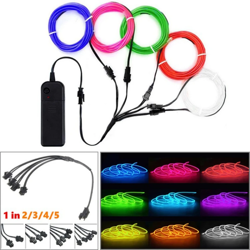 

Горячая продажа 1 м/2 м/3 м/4 м/5 м светодиодное автомобильное освещение Декоративная гирлянда провод веревка трубка Линия гибкие неоновые огни вечерние атмосфера