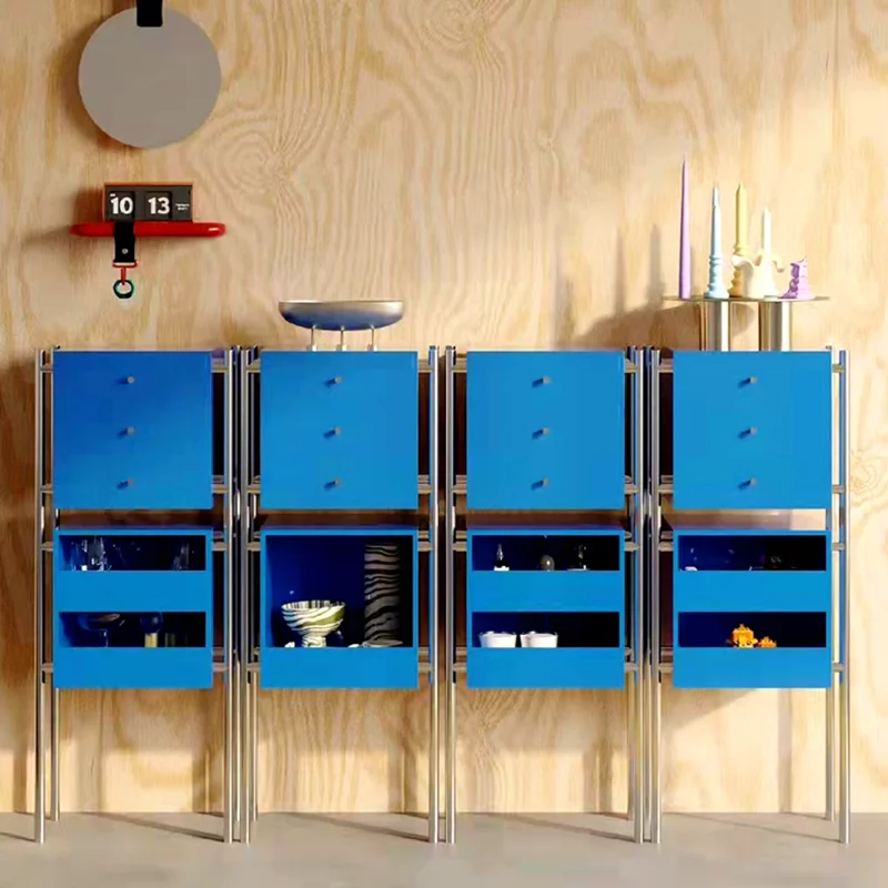 

Простая витрина, шкаф для хранения из нержавеющей стали, простой и красочный маленький книжный шкаф, книжная полка