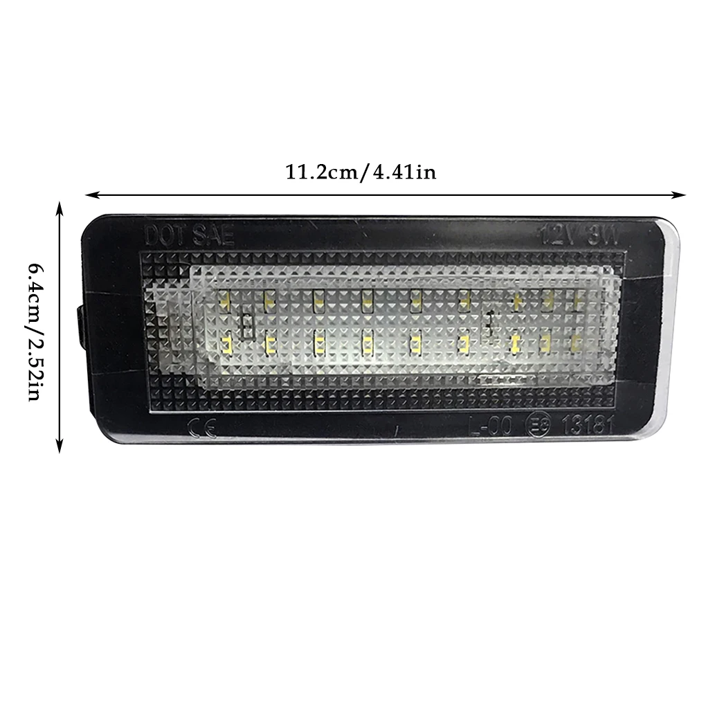 

2Pcs License Plate Light 18 LED Car Tail Lamp Lighting Replacement for Smart Fortwo Coupe Convertible Cabriolet