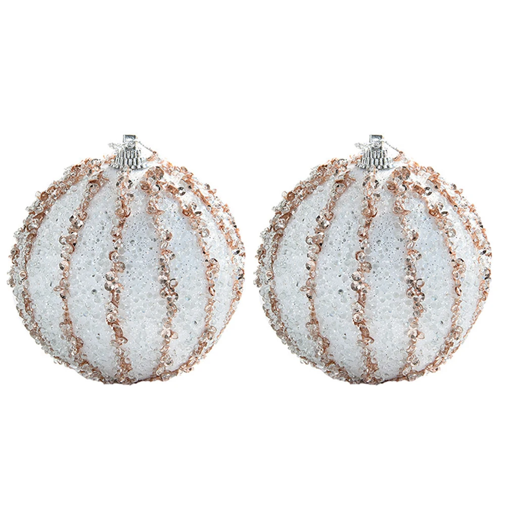 2 шт. 8 см подвесные шары для рождественской елки расшитые блестками блестящий