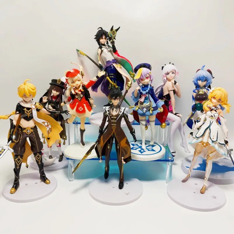 Полный набор аниме-фигурки Genshin Impact Xiao Zhongli Vigilant Yaksha Klee фигурка Paimon Qiqi