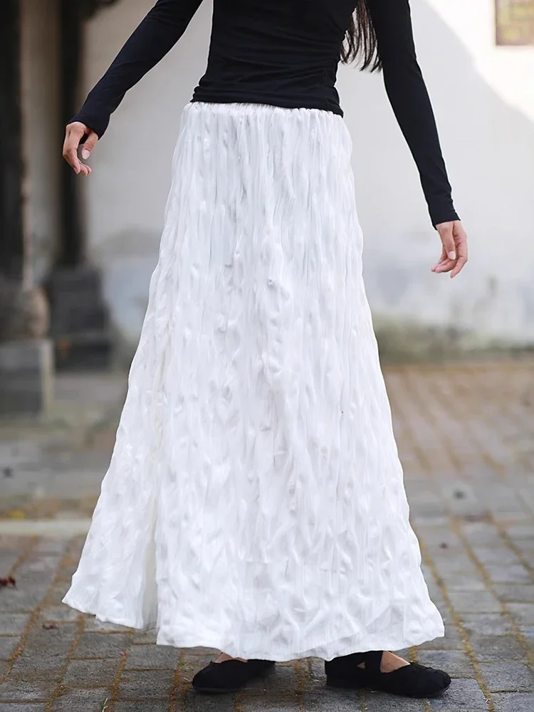 XITAO плиссированная женская юбка с эластичной резинкой на талии однотонная