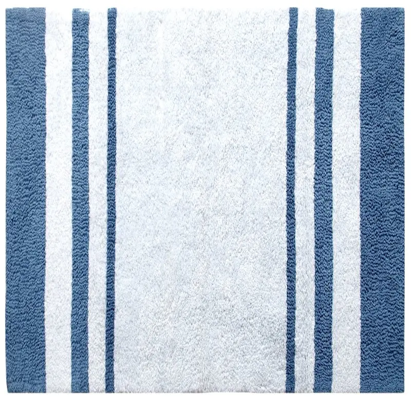 

Classic Collection Soft 100% Cotton Reversible Broad Stripe Oversized Bath Rug or Runner - STONEWASH AND WHITE (22 in x 60 in)