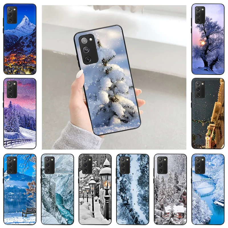 

Ultra Thin Silicone Ice Mountains Christmas Snow Phone Case for Xiaomi Redmi Note 11Pro 11 11t 10 S 5G 10C 9T 9S 9C 9A 8 9 Cover